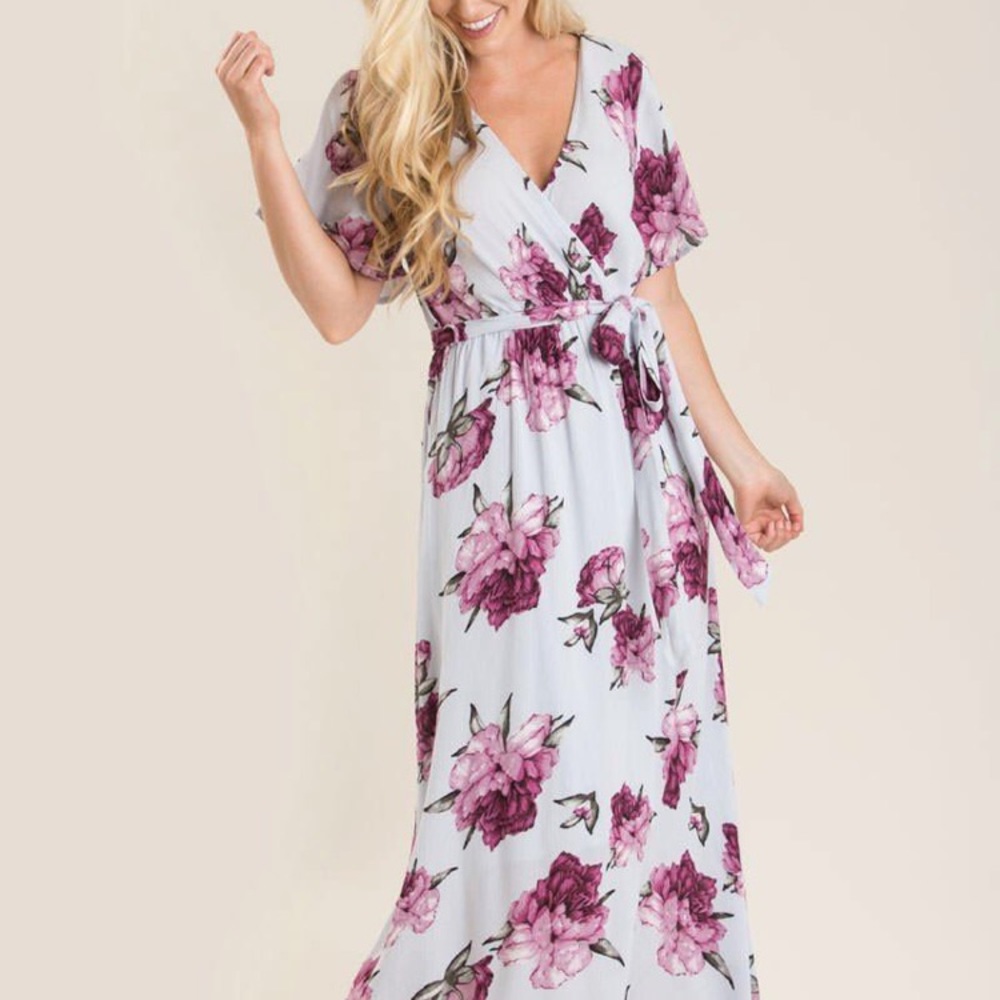 NWOT Morning Lavender Bethany floral maxi dress